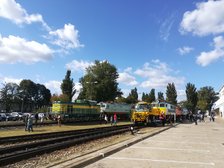 Wystawa lokomotyw na stacji postojowej Warszawa Grochów.